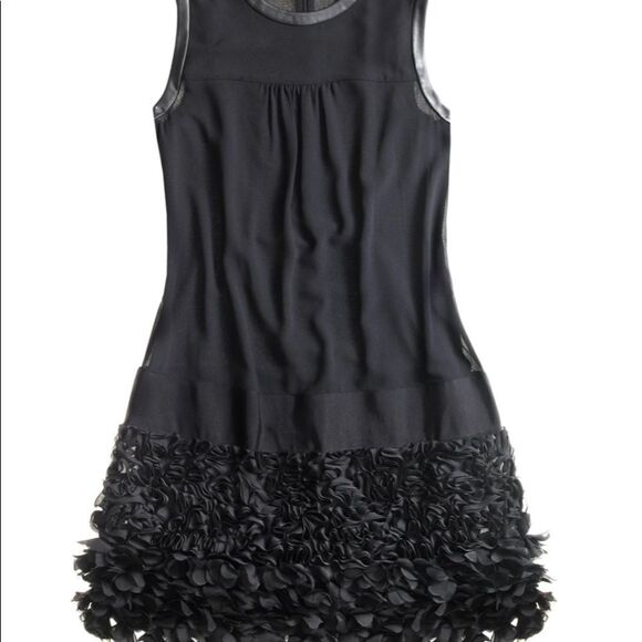 Giambattista Valli for impulse black vegan leather matte swirl ribbon hem midi S - Picture 2 of 9